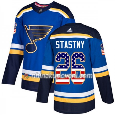 St. Louis Blues Dresy Paul Stastny 26 2017-2018 USA Flag Fashion Modrá Adidas Authentic - Pánské St. Louis Blues Dresy Paul Stastny 26 2017-2018 USA Flag Fashion Modrá Adidas Authentic - Pánské